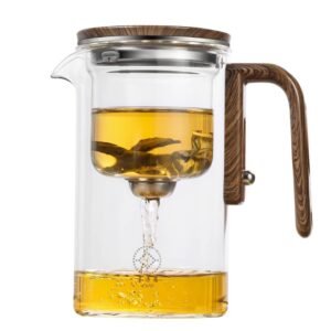 Tetera portátil de cristal con filtro – sistema de infusión y separación de té